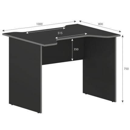 Игровой компьютерный стол SKILLL SKL 100CA антрацит/металлик_3