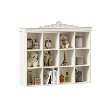 Стол письменный с полкой навесной и банкеткой Маркиза 04 Алебастр Шампань_13