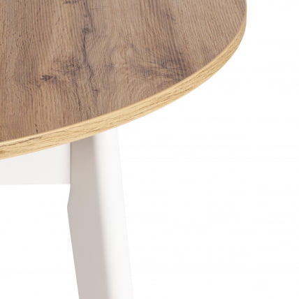 Стол обеденный СВЕЛТО ЛДСП, опора-массив березы, 105 х 105 (140) х 74.5 см, Дуб Вотан/белый / SVELTO_10