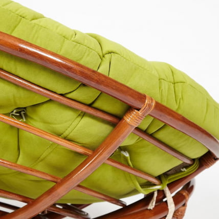 Кресло ПАПАСАН 23/01 В /с подушкой/ диаметр подушки 125 см, 115х101х104 см, Пекан (орех), флок Олива, 23 / PAPASAN W Pecan_9