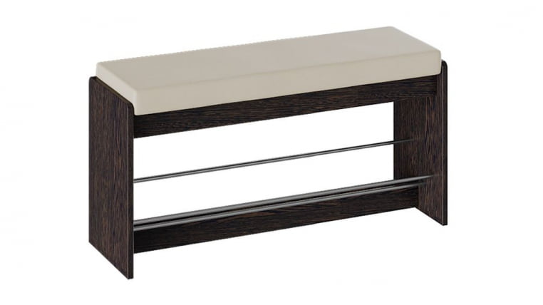 Тумба для обуви Тайм тип 2 Венге Цаво/кож.зам Крем_0