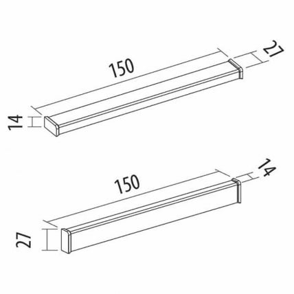 Плинтус (с заглушками) ПЛ 118.150 Алюминий КВАДРО Премиум_2