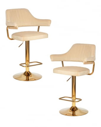Стул барный ДОБРИН CХАРЛЙ ГОЛД (бежевый велюр (МДЖ9-10)) 2 шт / DOBRIN CHARLY GOLD (MJ9-10))_0