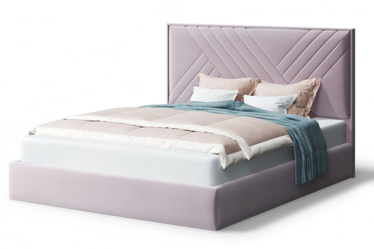 Кровать МИРА 2000*1600мм (без опор), велюр НЕО 15 (лиловый), (б/основания, б/матраса) / NEO_0