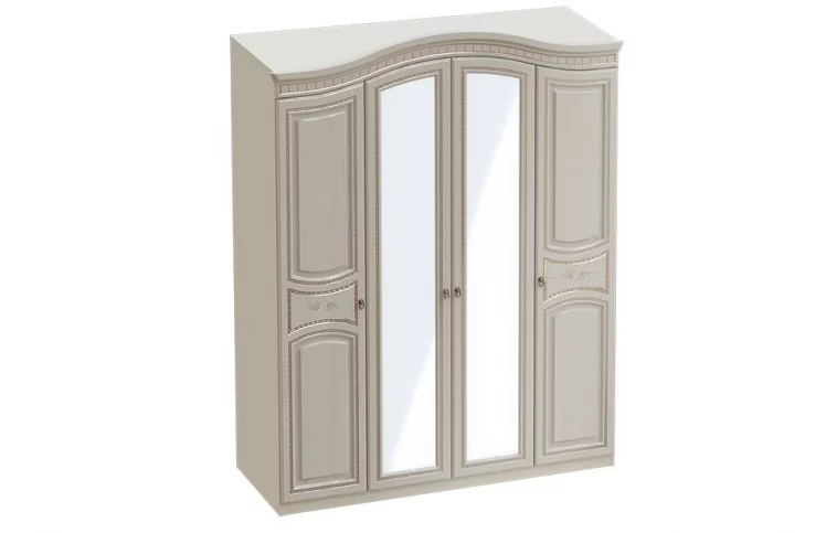 Шкаф 4-х дверный Николь 01 Ваниль Ясень жемчужный_0