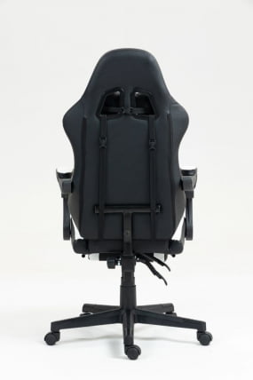 Кресло спортивное ТопЧаирс Пропхет с оттоманкой черно-белый / TopChairs Prophet_5