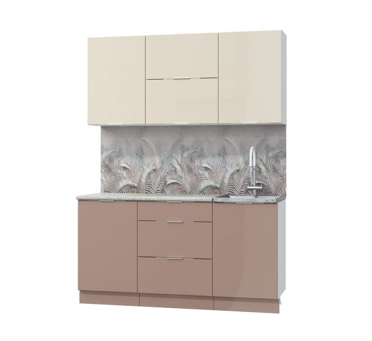 Кух. гарнитур Асти-латте 1.8, белый/ ваниль глянец/ кофе с молоком/ ПФ королевский опал (б/с 600)_0