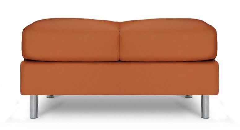 Банкетка двухместная Домино 6.2 Оранжевая (экокожа)_0