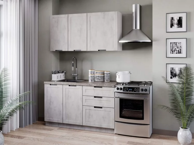 Тумба кухонная 600 с 3 ящиками (4) Джамис ЛД 296.140.000.009 Белый Белый камень_2