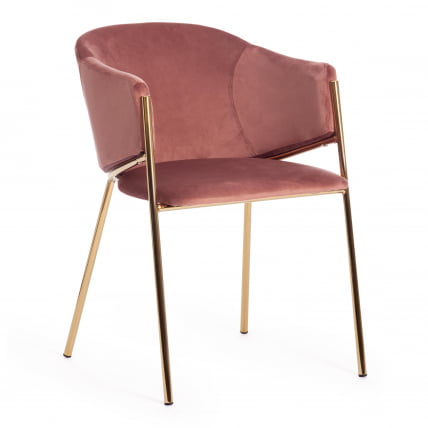 Кресло KRONOS (mod. 8158) металл/вельвет, коралловый/золотые ножки, V062-23_0