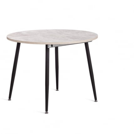 Стол VELETA ЛДСП/HPL/металл, 100 x 100+40 x 75 см, Дуб Порфир/черный_4