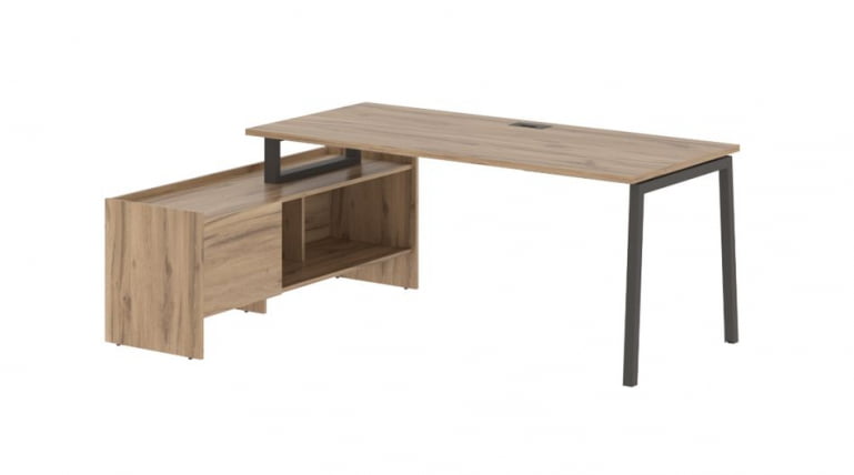 Стол с тумбой ЕДИС ЕЛCТ 19814 Дуб Денвер светлый Мокко / EDIS ELCT_0