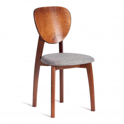 Стул DIAMANTE мягкое сидение бук, 42x42x85см, коричневый, ткань wool dimgrey, серый_0