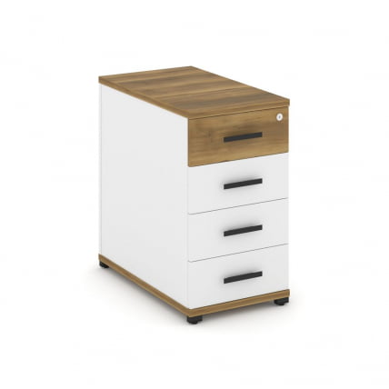 Тумба приставная с 4-мя ящиками CONCEPT CN.TGO-002 B/W Сандал Янтарный Белый бриллиант Черный_0