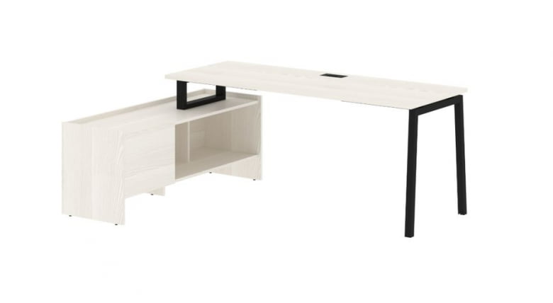 Стол с тумбой ЕДИС ЕЛCТ 19614 Ясень Траун Черный / EDIS ELCT_0