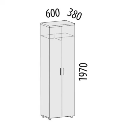 Шкаф для одежды со штангой Цезарь 21.11_1