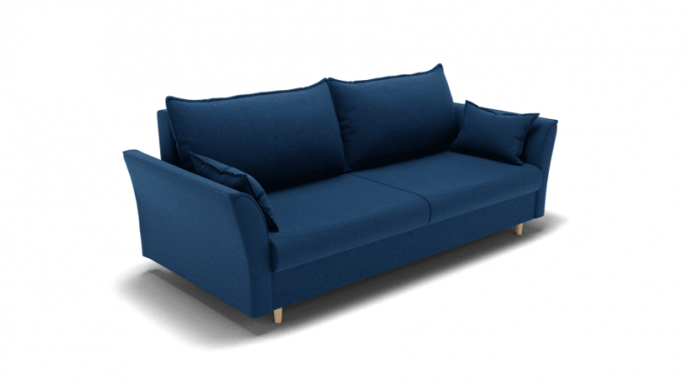 Диван Барселона-1 пружинный блок змейка (ЗР) Цвет фасада: Синий; Тип: Прямой; Материал фасада: Металл/Велюр_0