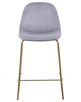Стул полубарный Валенсия велюр Серый золотые ножки_3