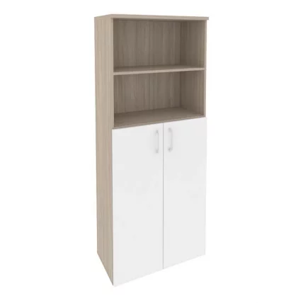 Шкаф высокий широкий (2 средних фасада ЛДСП) ОНИКС О.СТ-1.6 Дуб Аттик/Белый / ONIX O.ST-1.6_0