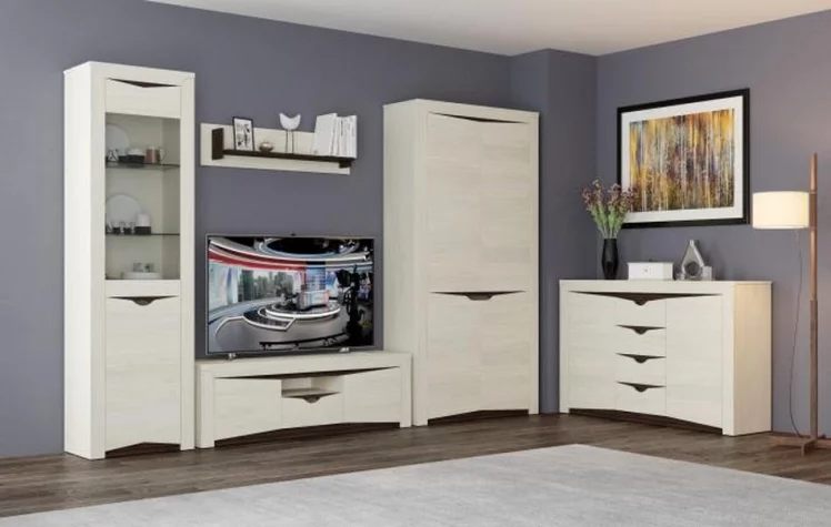 Тумба под ТВ Лючия 33.17 Ясень анкор светлый Венге_2