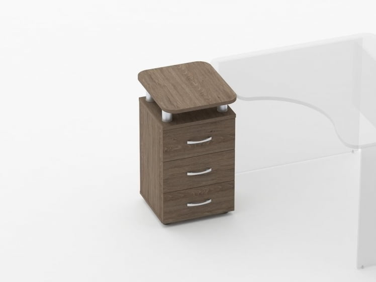 Тумба приставная на 3 ящика с проставками Glassy 3.10.17 Дуб Верцаска_0