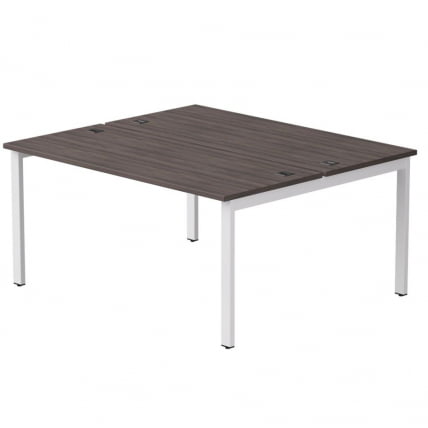 Бенч-система на 2 места на металлокаркасе, опоры 45 гр Everprof EVO 254S017 Дуб Пасадена Белый_0