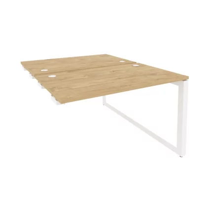 Стол-приставка двойной на О-образном м/к к опорым элем. ОНИКС О.МО-Д.СПР-2.7 Тиквуд Светлый/Белый / ONIX O.MO-D.SPR-2.7_0