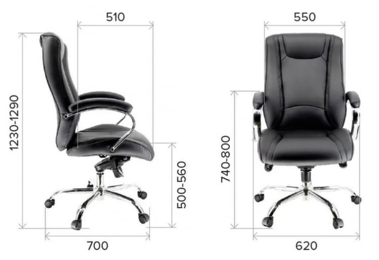 Кресло руководителя King M экокожа Коричневый_4