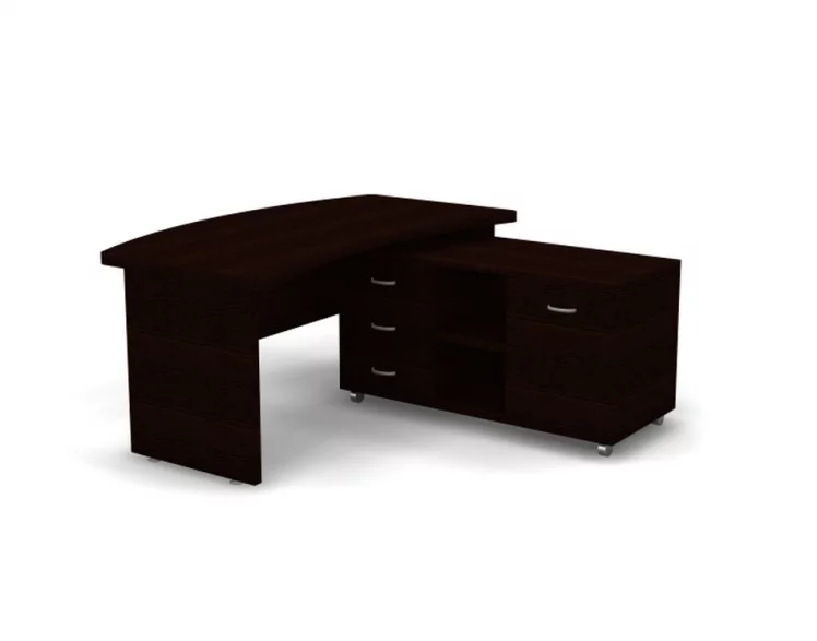 Стол руководителя с тумбой Танго СТ9-R16R + ТВ9-04R Венге_0