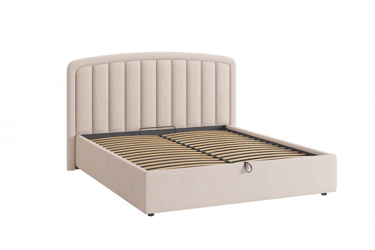 Кровать 1.6 Сиена 2 с подъем. механизмом ЗП.КМ1.6-14 крем (велюр) / ZP.KM1.6-14_1
