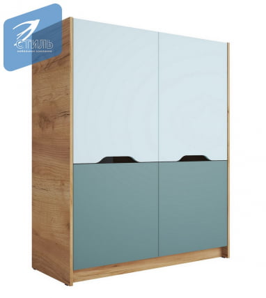 Шкаф RICH ШК-004 Миндаль/Глиняный серый/дуб крафт золотой_2