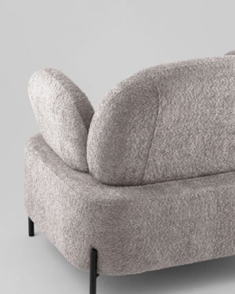 Кресло Кэнди ткань букле с подлокотниками светло-серый_2