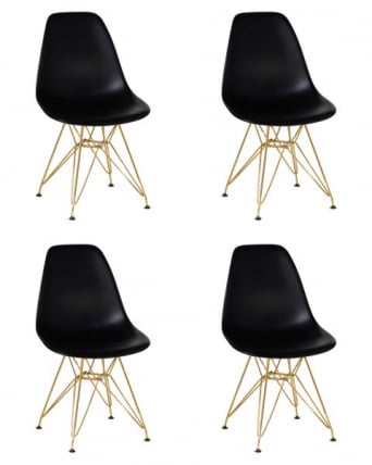 Стул обеденный ДОБРИН ДСР (ножки золотые, цвет чёрный (Б-03)) 4 шт / DOBRIN DSR (B-03))_0