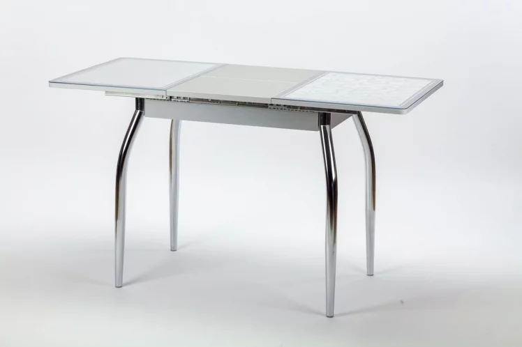 Стол обеденный Аспен КЗ(6195) серый,завитки серебро_1