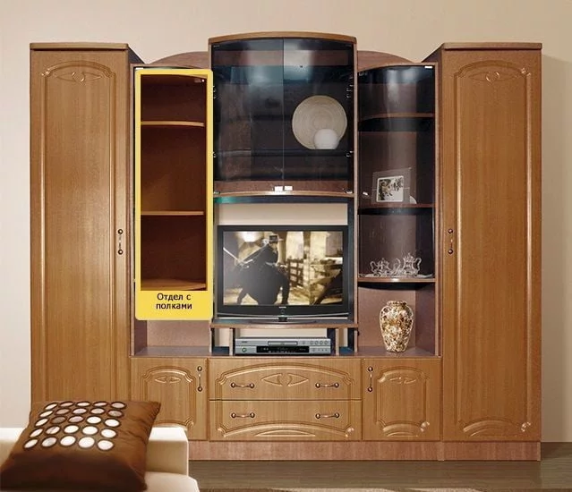 Стенка Александра 6 МДФ, Вишня Оксфорд_2