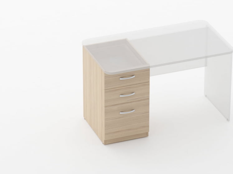 Тумба встраиваемая в стол на 3 ящика Glassy 3.12.14 Венге_1