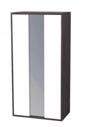 Шкаф навесной со стеклом Куб К04 Белый софт Черный ясень_0