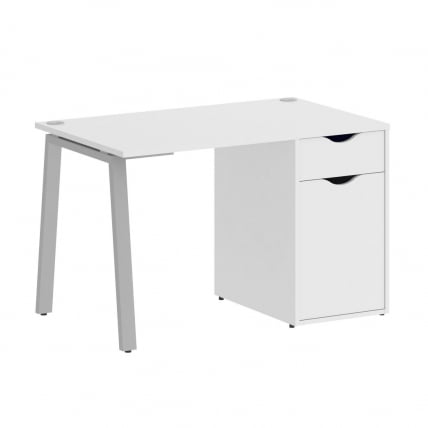 Стол письменный HOME OFFICE VR.SP-3-118.1.A Белый Бриллиант/Серый металл_0