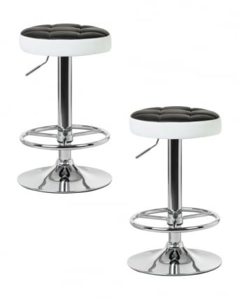 Табурет барный ДОБРИН БРУНО (черно-белый) 2 шт / DOBRIN BRUNO_0