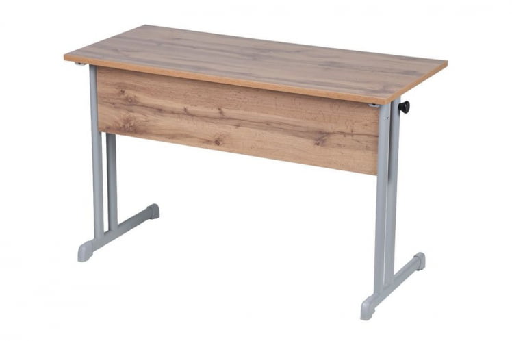 Парта двухместная с прямыми углами (рост 6) Серый/Металл Серый_0
