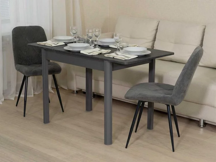 Стол обеденный раскладной Орфей 44 Антрацит-Оникс_2