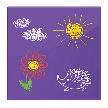 Доска магнитно-маркерная стеклянная BRAUBERG 45х45 см Фиолетовая_2