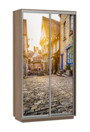 Шкаф-купе двухдверный Экспресс Хит Улица/Ясень шимо тёмный_0