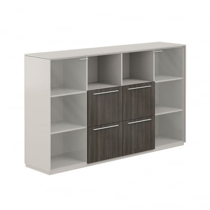 Шкаф средний с ящиками Атлас НЗ-0306.ГС.БТ Серый камень Бренсон Трюфель / Atlas NZ-0306.GS.BT_0