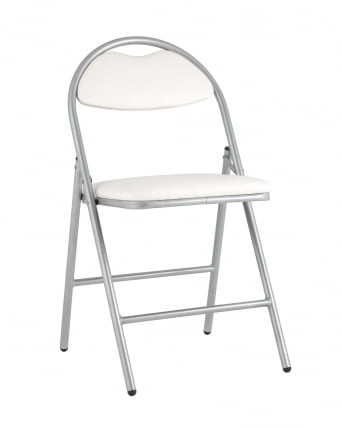 Стул складной Hagen chrome экокожа Белый_0