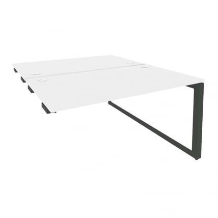 Стол-приставка двойной на О-образном м/к к опорым элем. ONIX O.MO-D.SPR-3.8 Белый Бриллиант/Антрацит_0