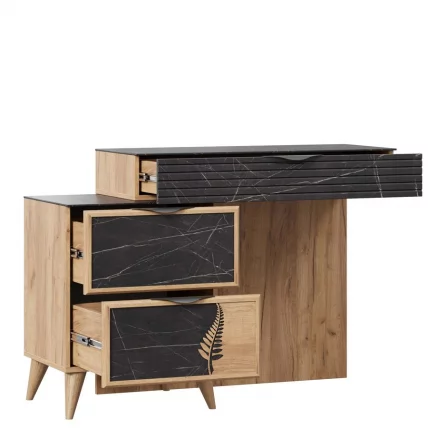 Стол туалетный Шелли ЛД 692.070.000 Дуб золотой Камень Пьетра чёрный_1