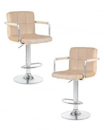Стул барный ДОБРИН КРУГЕР АРМ (бежевый велюр (МДЖ9-10)) 2 шт / DOBRIN KRUGER ARM (MJ9-10))_0