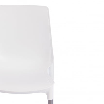 Стул GENIUS (mod 75) металл/пластик, 46x56x84cм, белый/ножки хром_5