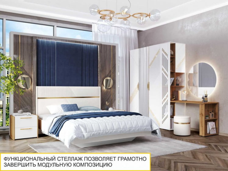 Стеллаж (лев/прав) Монако 903.57 Дуб Вотан / Белый шпон / Альпийский белый_6